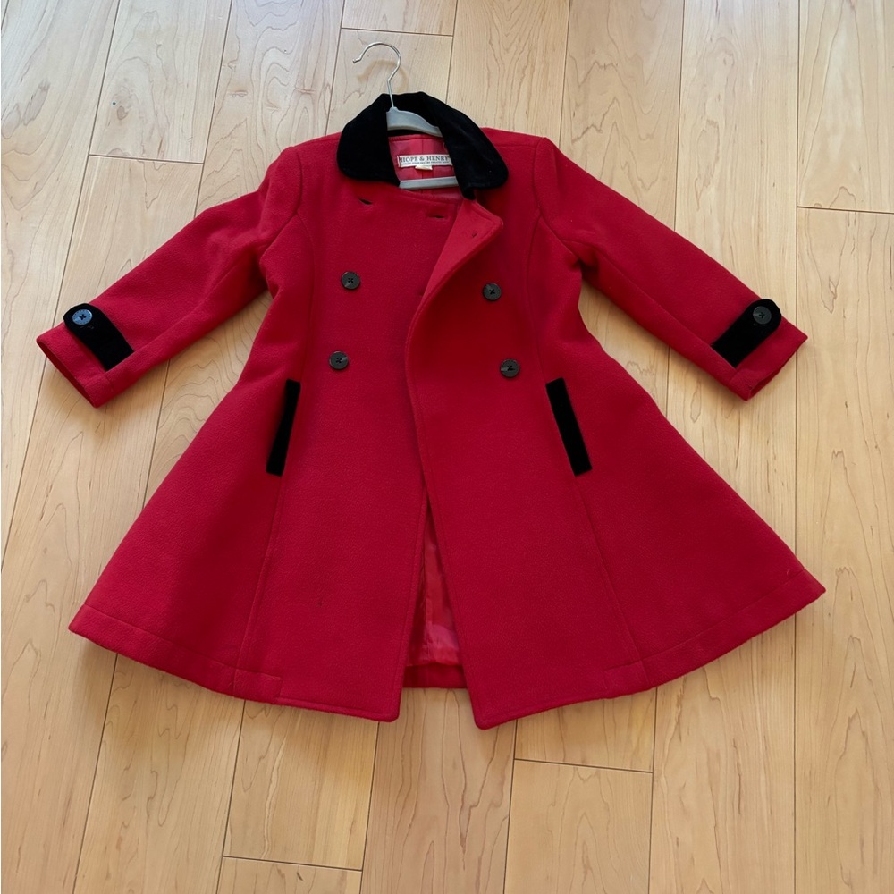 Charming Kids Pea Coat in Red and Black
